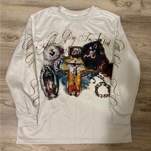 White Long Sleeve Graphic Shirt